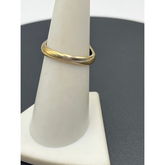 PK 925 Vintage Gold Tone Sterling Silver Round Ball Cubic Zirconia Ring Sz 7.25 - Picture 4 of 11